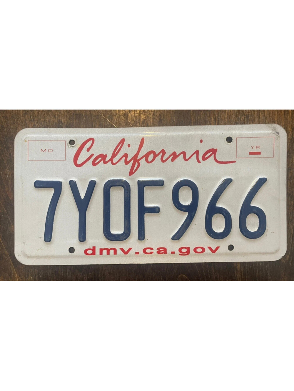 License Plate California State USA American Vintage Expired CA 7 YOF 966
